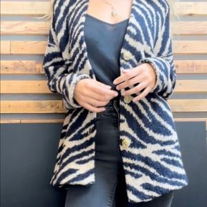 Wool Zebra / Tiger Print Coat